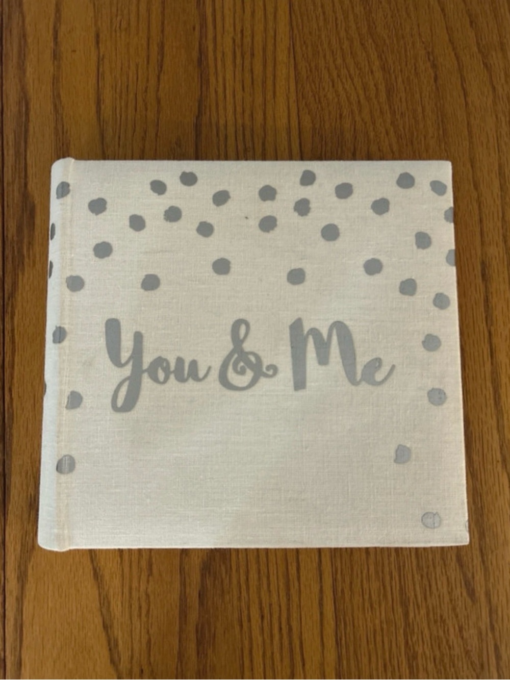 You & Me Polka Dot Photo Album - Gray on White